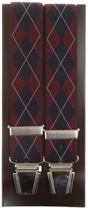 Lindenmann Two Toned Argyle Suspenders Red-Navy