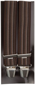Lindenmann X-Shape Double Line Suspenders Dark Brown Melange