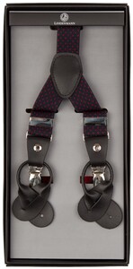 Lindenmann Y-Shape Dot Suspenders Navy-Red
