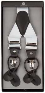 Lindenmann Y-Shape Leather Suspenders White