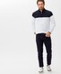 Lonnie Shirt Pullover Color Block Fine Jersey Brax Lab Trui Navy