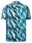 Maerz Abstract Fantasy Leaves Pattern Cotton Poplin Shirt Navy