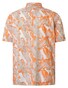 Maerz Abstract Fantasy Leaves Pattern Cotton Poplin Shirt Tangerine