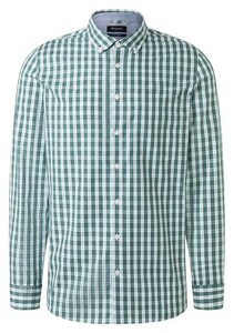Maerz Allover Check Cotton Poplin Easy Care Overhemd Ocean Algae