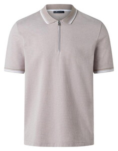 Maerz Allover Fine Stripe Subtle Details Polo Frappuccino