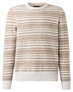 Maerz Allover Jacquard Pattern Merino Extrafine Trui Mascarpone Cream