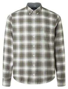 Maerz Button Down Check Pattern Light Flanel Overhemd Foggy Teal