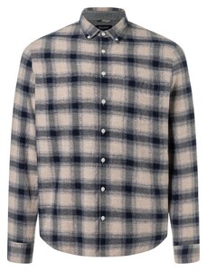 Maerz Button Down Check Pattern Light Flanel Overhemd Nightfall Blue