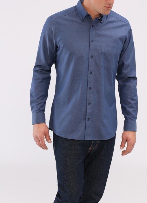 Maerz Button-Down Easy Care Shirt Dusk Blue