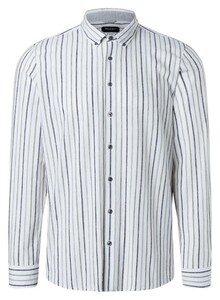 Maerz Button-Down Multi Stripe Cotton Linnen Overhemd Leaf