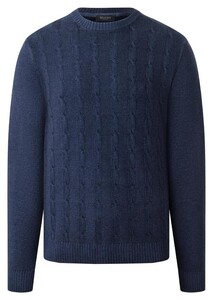 Maerz Cable Knit Extrafine Merino Garment Dye Trui Navy