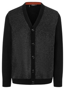 Maerz Cardigan Buttons Low V-Neck Vest Zwart