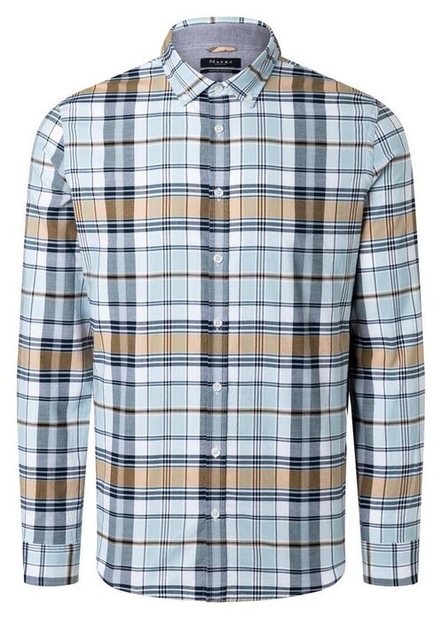 Maerz Check Button Down Comfort Stretch Shirt Sweet Mustard