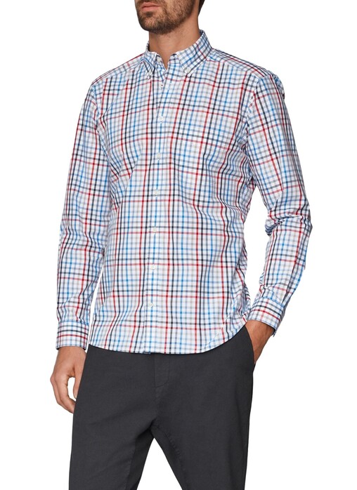 Maerz Check Button Down Shirt Just Red