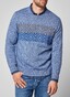Maerz Check Pattern Melange Pullover Mid Blue
