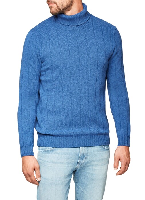 Maerz Col Striped Structure Pullover Twilight Blue
