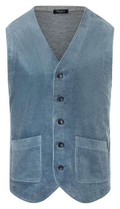 Maerz Corduroy Look Buttons Waistcoat Washed Denim