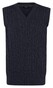 Maerz Cotton Cable Knit V-Neck Pullunder Slip-Over Navy