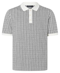 Maerz Cotton Jacquard Fantasy Pattern Polo Off White