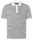 Maerz Cotton Jacquard Fantasy Pattern Polo Off White