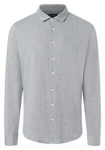 Maerz Cotton Jersey Kent Collar Overhemd Foggy Teal