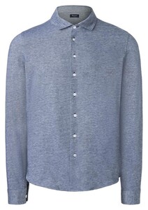 Maerz Cotton Jersey Kent Collar Shirt Navy