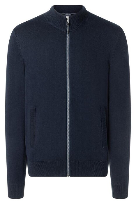 Maerz Cotton Knit Zip Stand-Up Collar Vest Navy