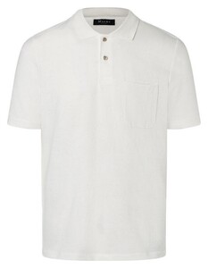 Maerz Cotton Linen Mix Summer Poloshirt Off White