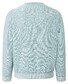 Maerz Cotton Linen Small Stripe Knit Crew Neck Pullover Fresh Aqua