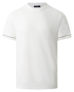 Maerz Cotton Linen Uni Crew Neck T-Shirt Off White