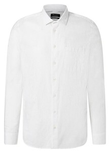 Maerz Cotton Linnen Blend Kent Collar Overhemd Pure White