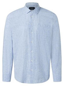 Maerz Cotton Linnen Blend Kent Collar Overhemd Shades Of Blue