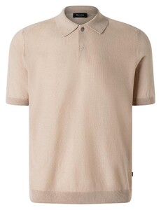 Maerz Cotton Linnen Uni Color Subtle Texture Polo Iced Coffee