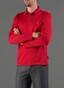 Maerz Cotton Long Sleeve Polo Pullover Just Red