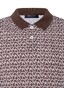 Maerz Cotton Piqué Short Stripes Pattern Silky Finish Polo Chocolate