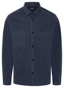 Maerz Cotton Stretch Double Breast Pocket Overshirt Navy
