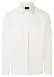 Maerz Cotton Stretch Double Breast Pocket Overshirt Off White