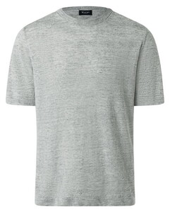 Maerz Crew Neck Faux-Uni Linnen Short Sleeve Trui Clear Silver