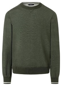 Maerz Crew Neck IQ-Wool Subtle Faux-Uni Trui Moos Garden