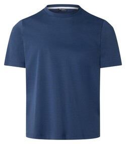 Maerz Crew Neck Short Sleeve Uni Color Cotton T-Shirt Deep Sea
