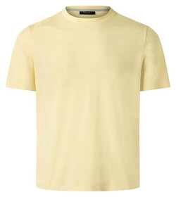 Maerz Crew Neck Short Sleeve Uni Color Cotton T-Shirt Light Yellow