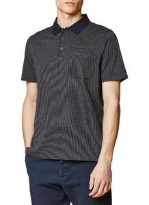 Maerz Dotted Contrast Poloshirt Navy