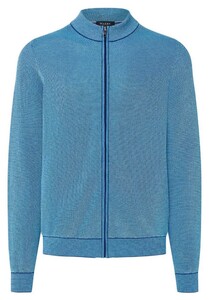 Maerz Duo Color Knit Faux Uni Organic Cotton Cardigan Nautic Blue