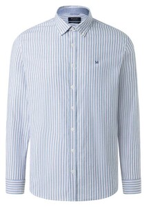 Maerz Duo Stripe Button-Down Cotton Subtle Stretch Overhemd True Blueberry