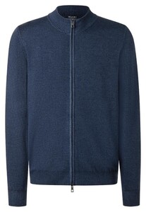 Maerz Extrafine Merino Cardigan Zip Garment Dye Navy