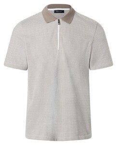 Maerz Fine Abstract Fantasy Pattern Subtle Cotton Stretch Polo Twig