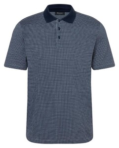 Maerz Fine Abstract Pattern Subtle Texture Polo Deep Sea