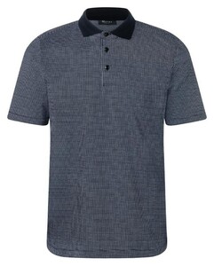 Maerz Fine Abstract Pattern Subtle Texture Polo Zwart