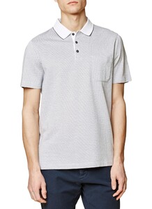Maerz Fine Dotted Contrast Poloshirt Pure White