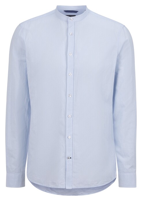 Maerz Fine Stripe Cotton Linen Shirt Blue Meringue